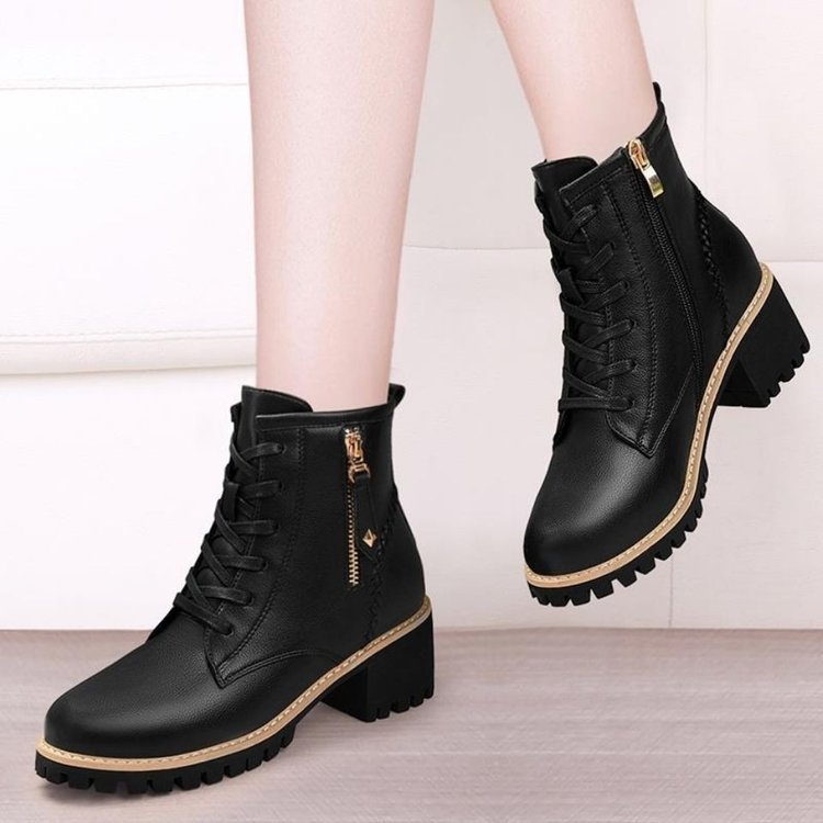 British PU Leather Martin Boots