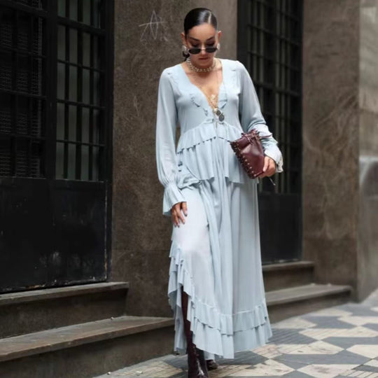 Skyline V-Neck Dress Set