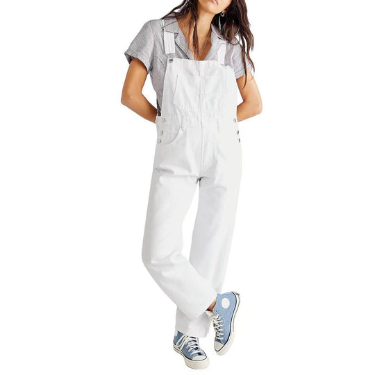 Loose Fit Denim Strap Pants