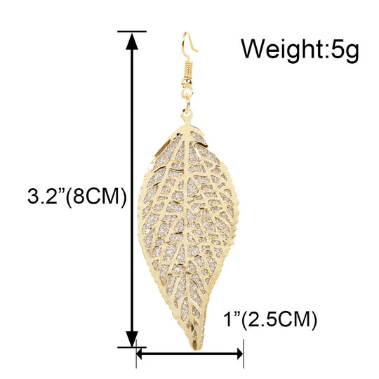 Frosted Leaf Retro Earrings
