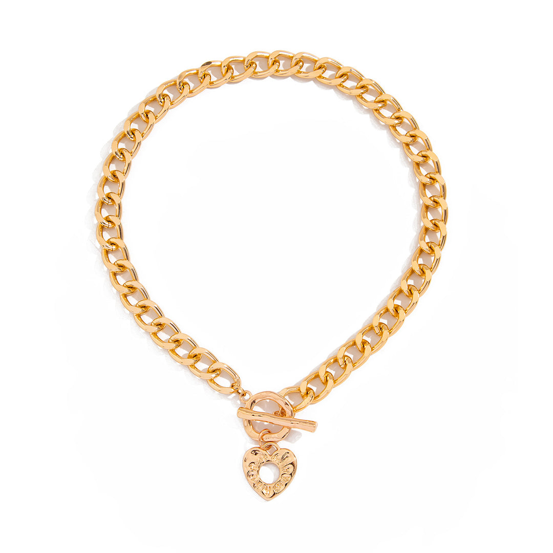Lava Heart Punk Necklace Set