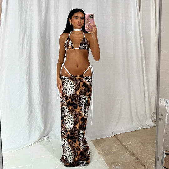 Three-Piece Bikini Set Leopard