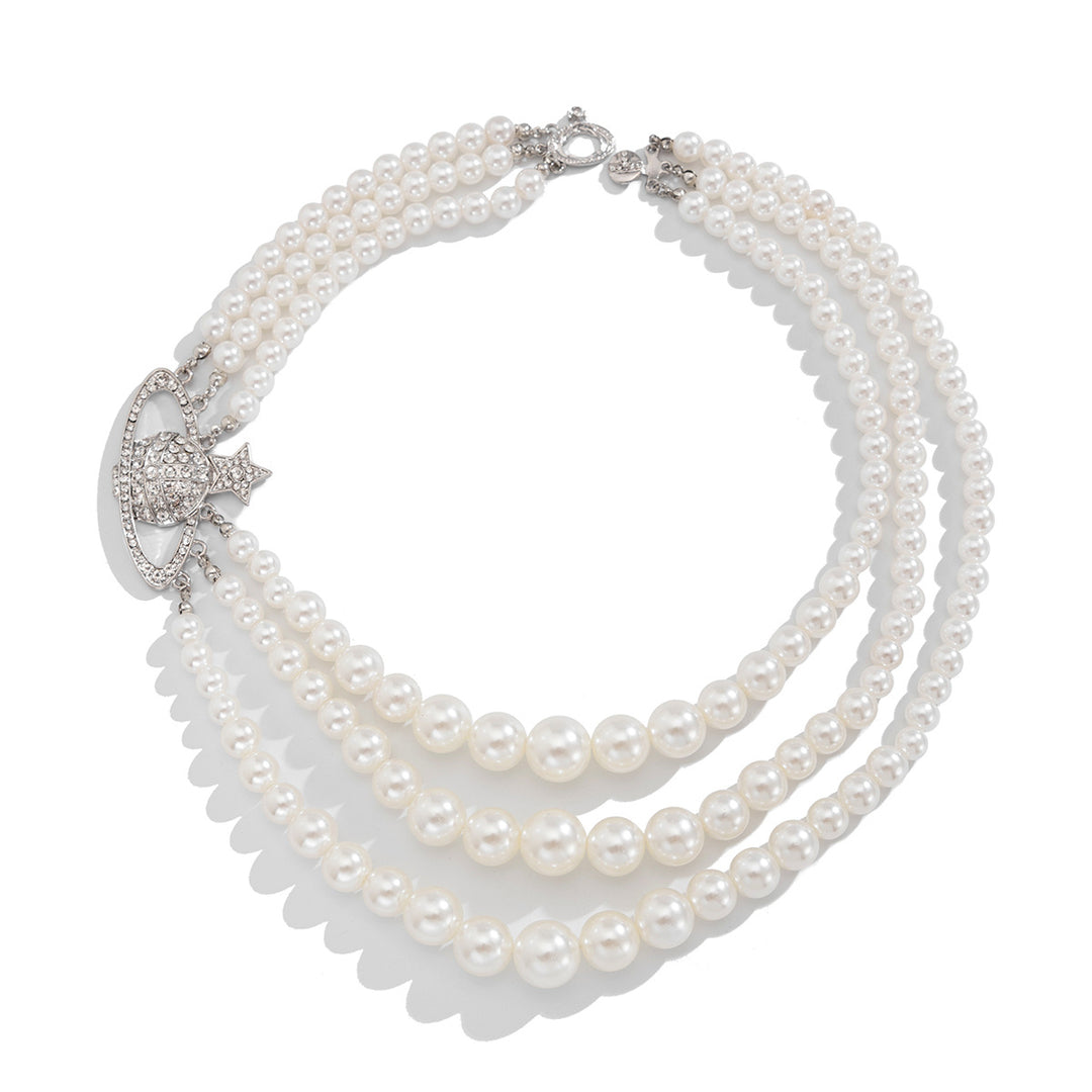 Luxe Pearl Layered Collar Necklace