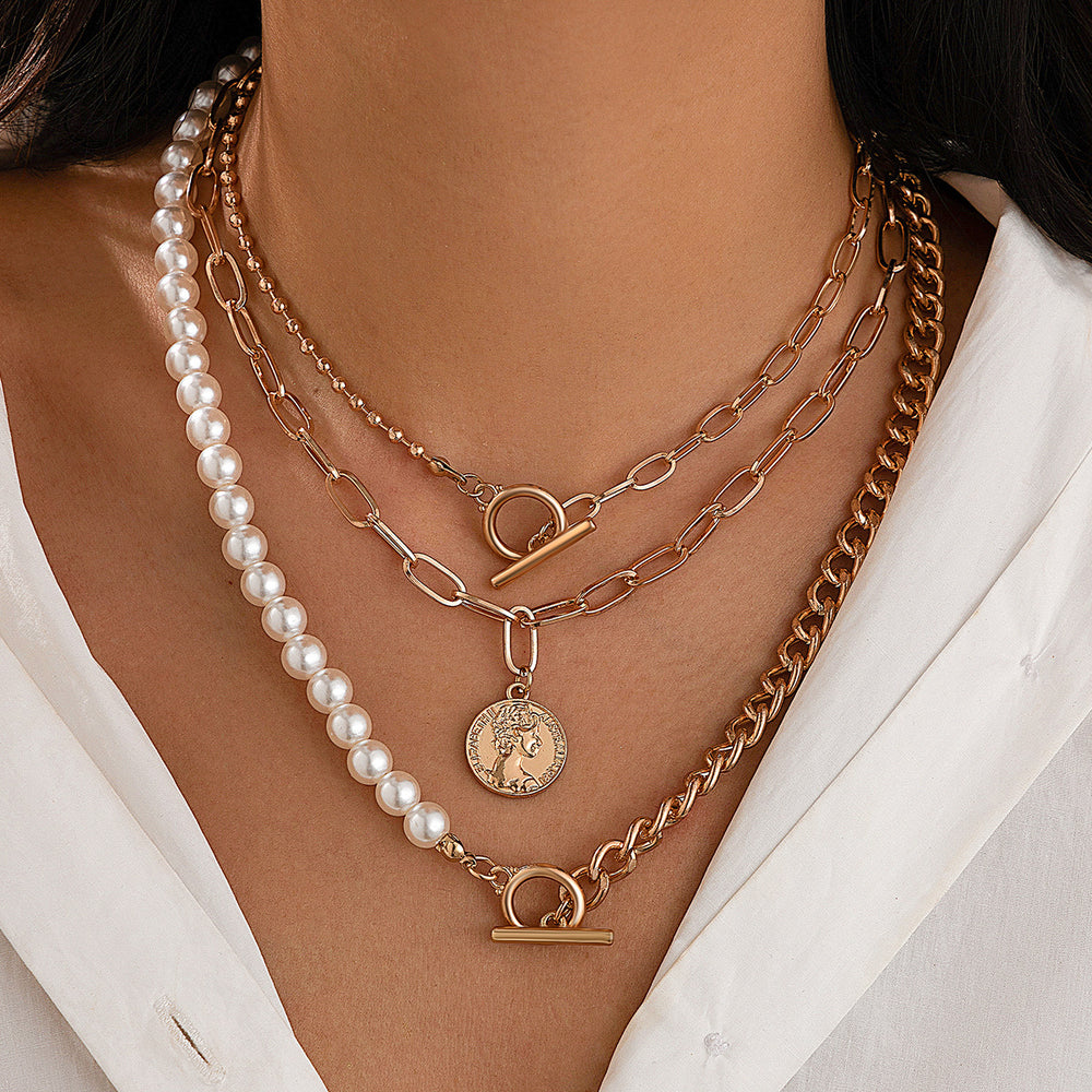 Twist & Pearl Multi-Layer Necklace