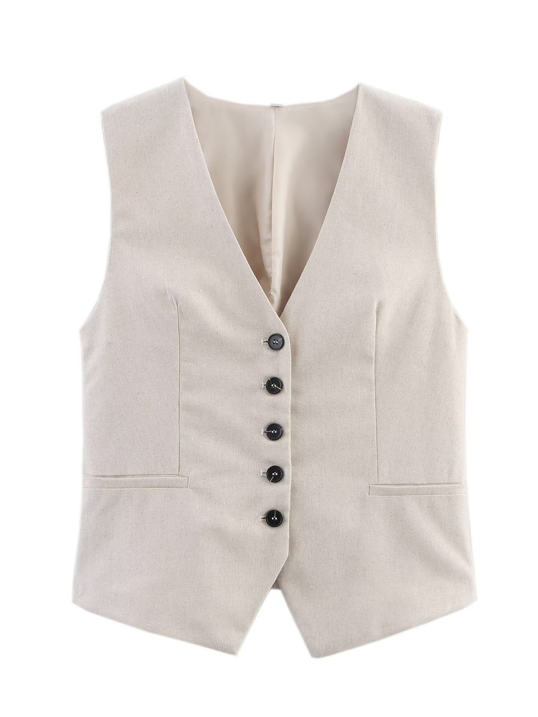 Linen Blend Sleeveless Set