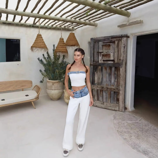 Denim Colorblock Set