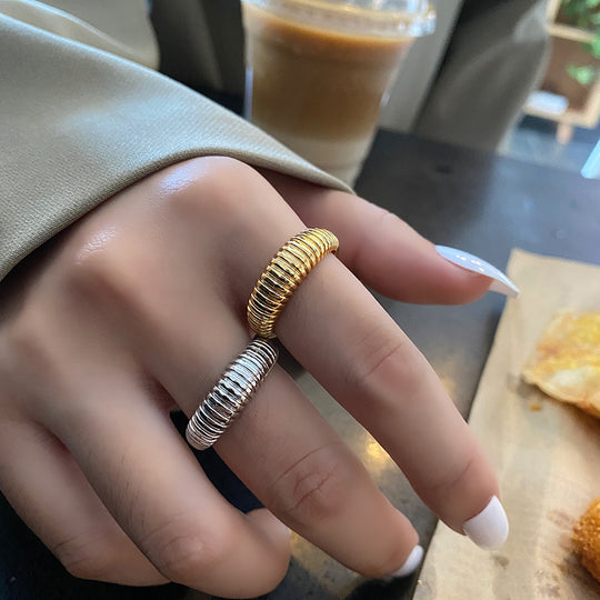 HK Spiral Texture Open Ring