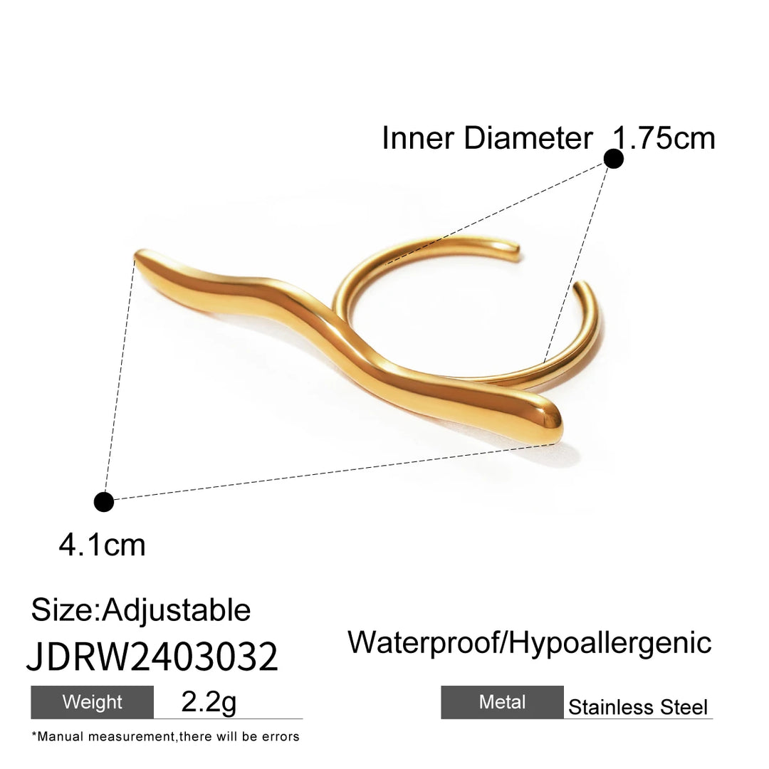 Ripple One Word Open Fashion Line Sense Ring