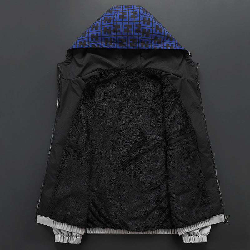 Men’s Hooded Velvet & Cotton Jacket