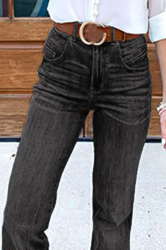 Flare Jeans with Pockets Plus Size