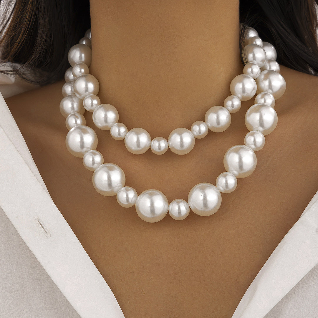 Exaggerated Pearl Multi-Layer Choker