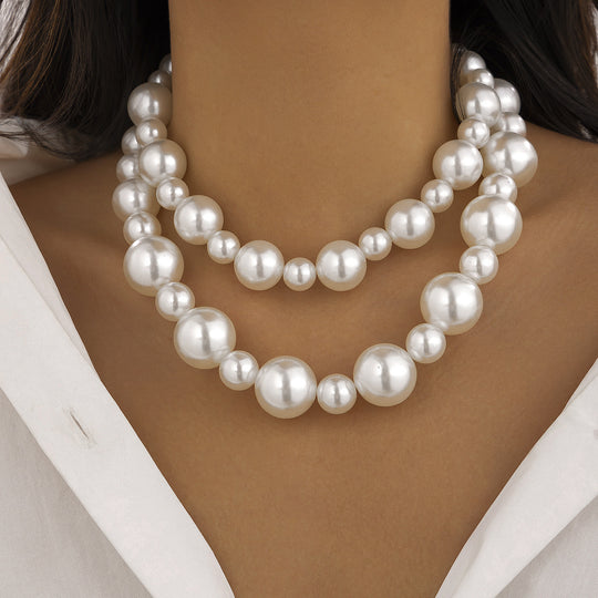 Exaggerated Pearl Multi-Layer Choker