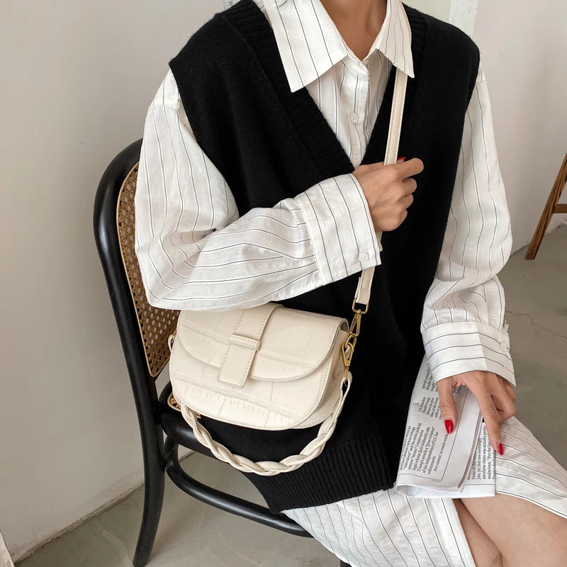 Chic Winter PU Shoulder Bag