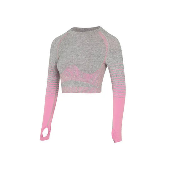 Ombre Seamless Yoga Set – Long Sleeve & High-Waist Leggings