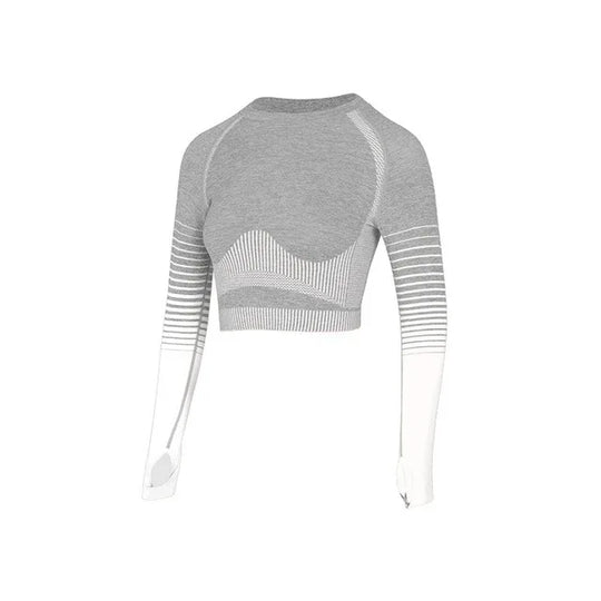 Ombre Seamless Yoga Set – Long Sleeve & High-Waist Leggings