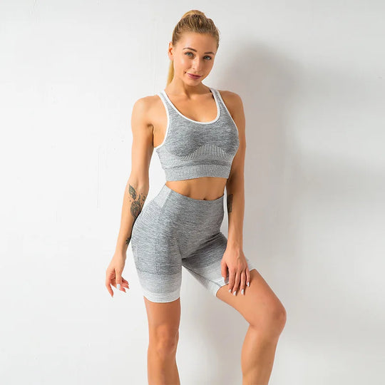 Ombre Seamless Yoga Set – Long Sleeve & High-Waist Leggings