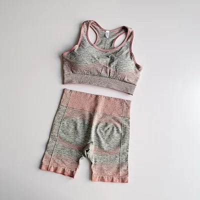 Ombre Seamless Yoga Set – Long Sleeve & High-Waist Leggings