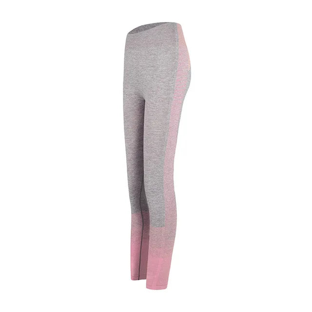 Ombre Seamless Yoga Set – Long Sleeve & High-Waist Leggings